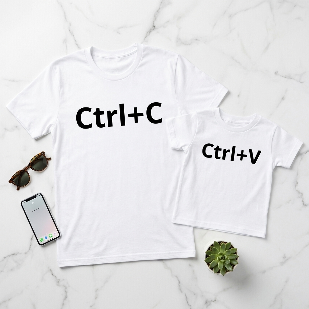 Copy Paste Bundle: Ctrl+C T-Shirt + Ctrl+V Kids T-Shirt
