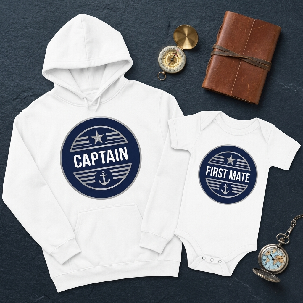 The Crew Bundle: Captain Hoodie + First Mate Baby Onesie