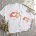 Bestie Bundle: Bestie Heart Hands T-Shirt + Bestie Baby Onesie (Silver)