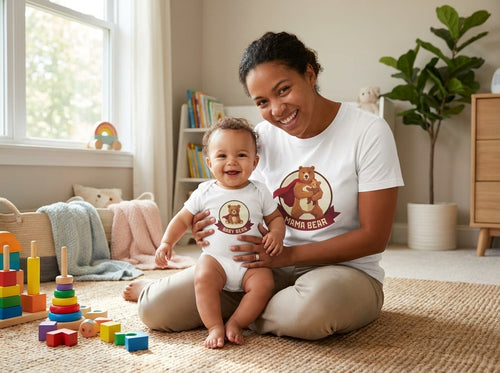 Bear Family Bundle: Mama Bear T-Shirt + Baby Bear Onesie