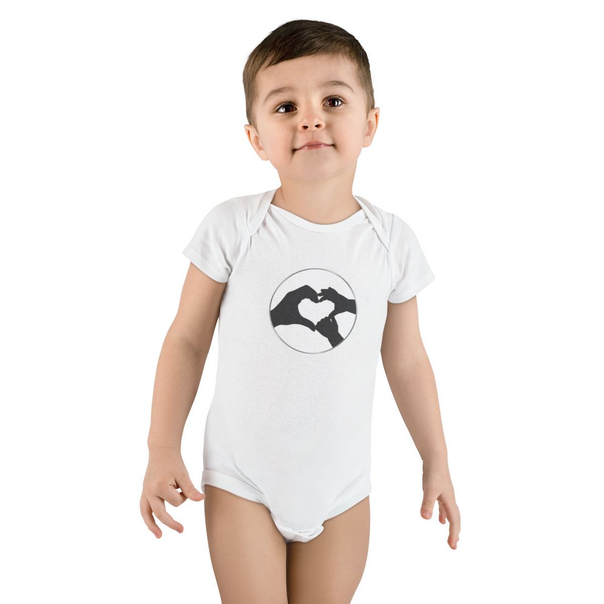 Bestie Bundle: Bestie Heart Hands T-Shirt + Bestie Baby Onesie (B&W)