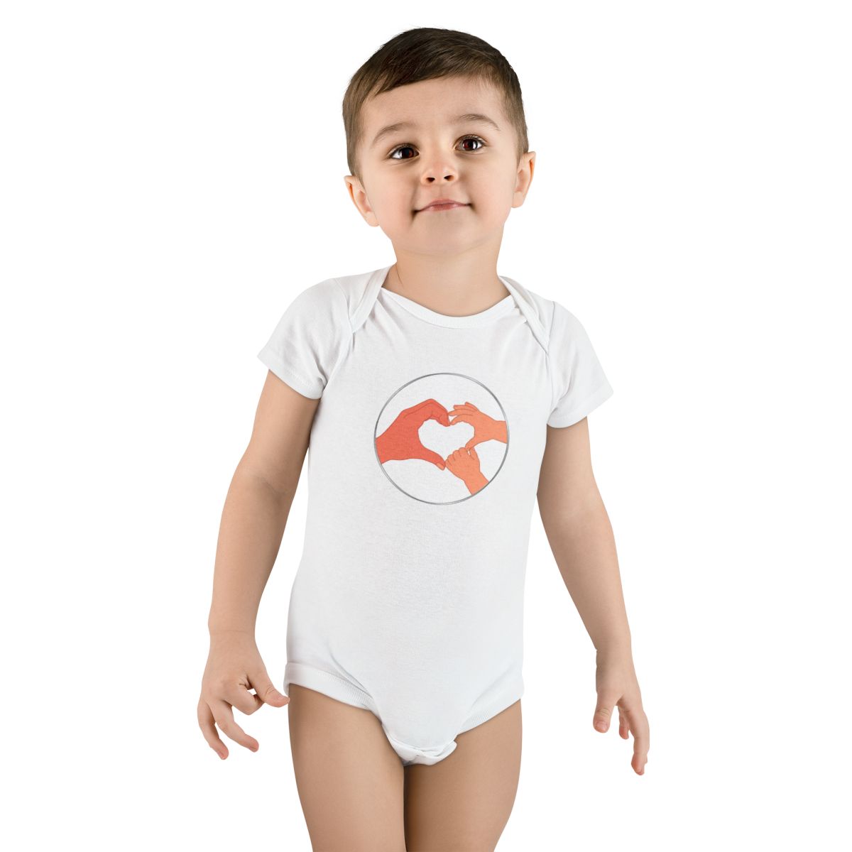 Bestie Bundle: Bestie Heart Hands T-Shirt + Bestie Baby Onesie (Silver)