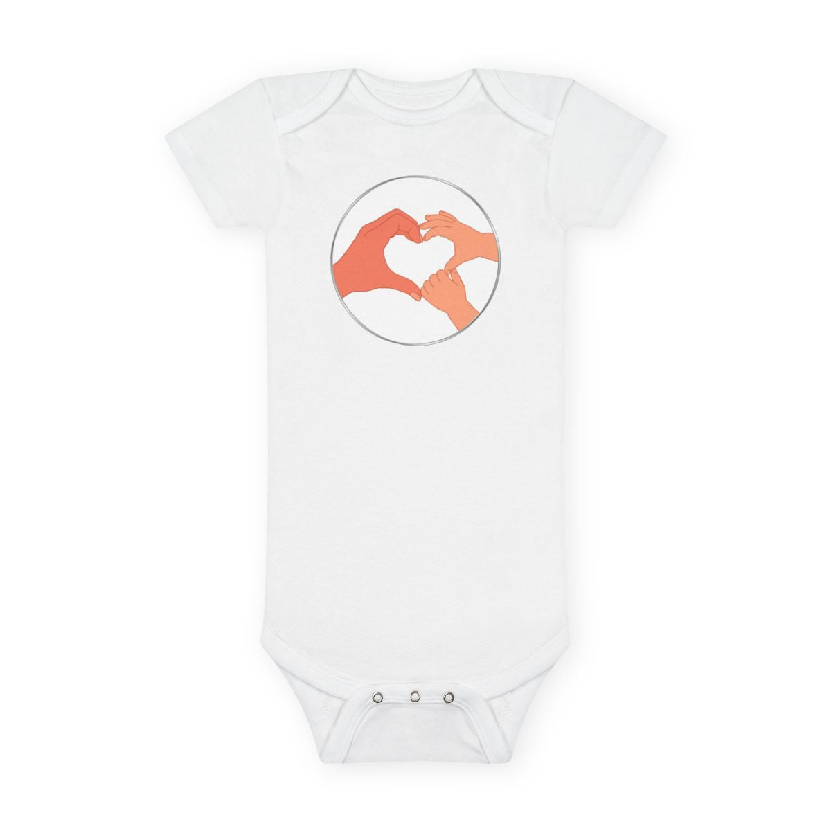 Bestie Bundle: Bestie Heart Hands T-Shirt + Bestie Baby Onesie (Silver)
