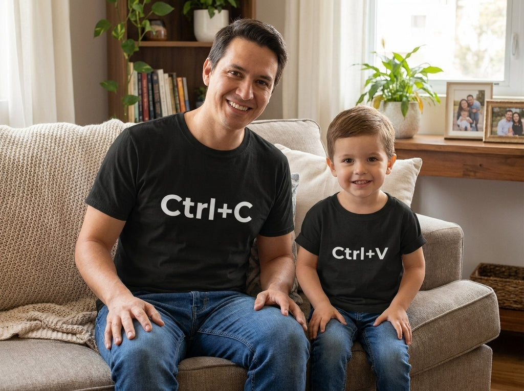 Copy Paste Bundle: Ctrl+C T-Shirt + Ctrl+V Kids T-Shirt