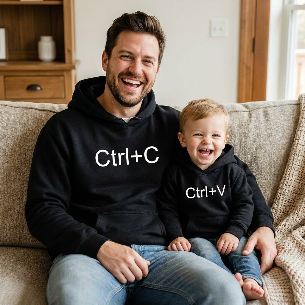 Copy Paste Bundle: Ctrl+C Hoodie + Ctrl+V Toddler Hoodie