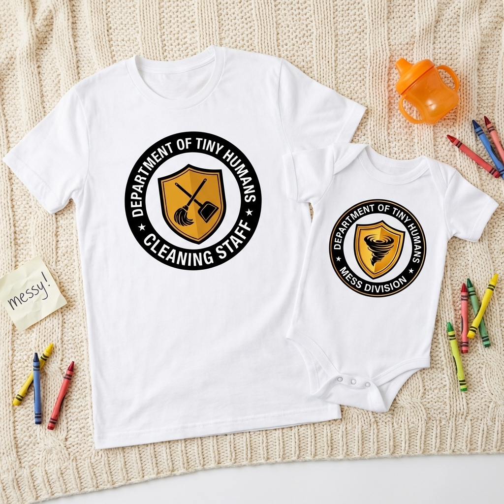The Mess Bundle: Cleaning Staff T-Shirt + Mess Division Baby Onesie