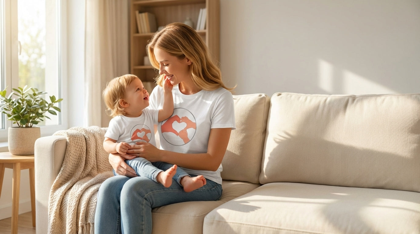 Matchy Mums hero - mum and toddler in Bestie tees