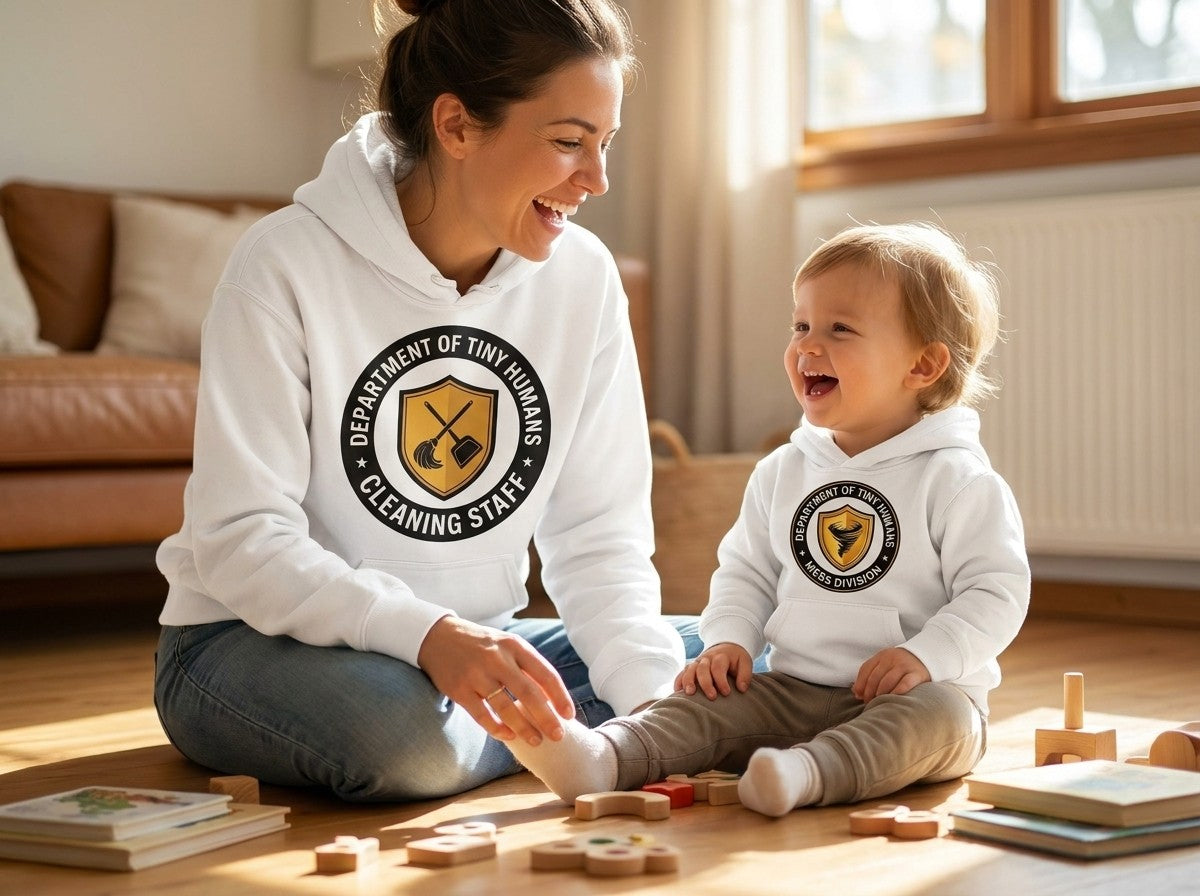The Mess Bundle: Cleaning Staff Hoodie + Mess Division Toddler Hoodie