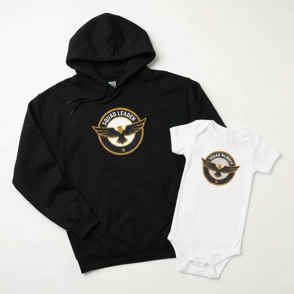 Squad Bundle: Squad Leader Hoodie + Squad Member Baby Onesie