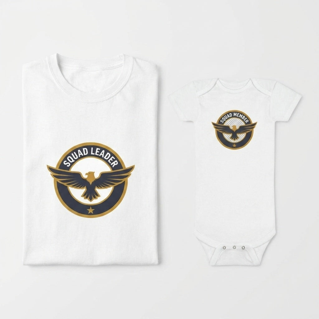 Squad Bundle: Squad Leader T-Shirt + Squad Member Baby Onesie