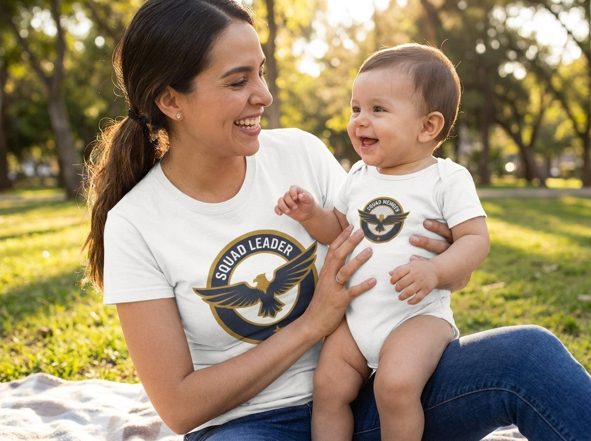 Squad Bundle: Squad Leader T-Shirt + Squad Member Baby Onesie