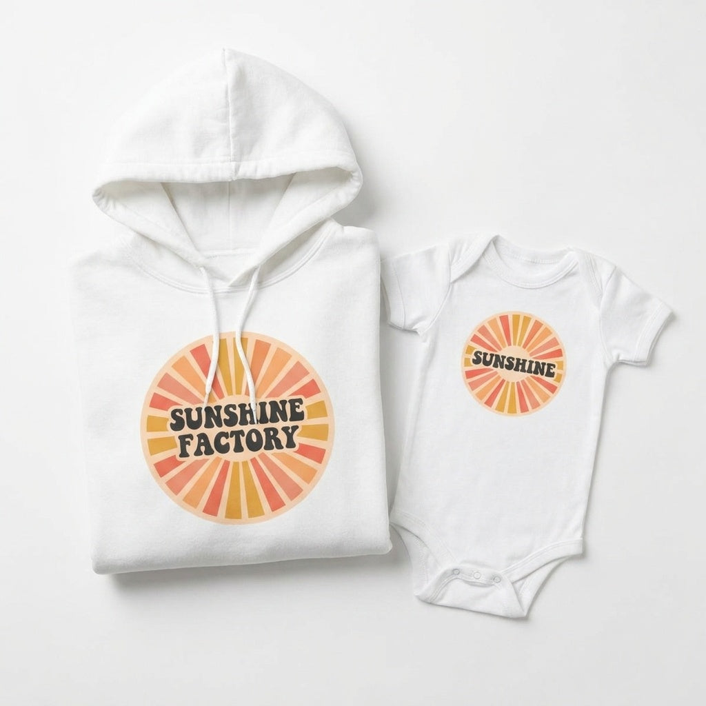 Sunshine Bundle: Sunshine Factory Hoodie + Sunshine Baby Onesie